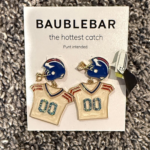 BaubleBar Jewelry - BaubleBar Blue Red and White Football Earrings